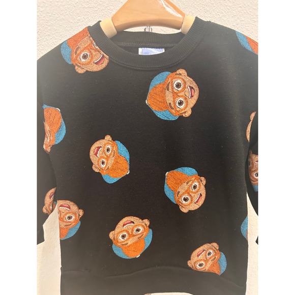 Blippi Black Long Sleeve Crewneck Sweatshirt Kids 3T Character Print - Picture 2 of 6
